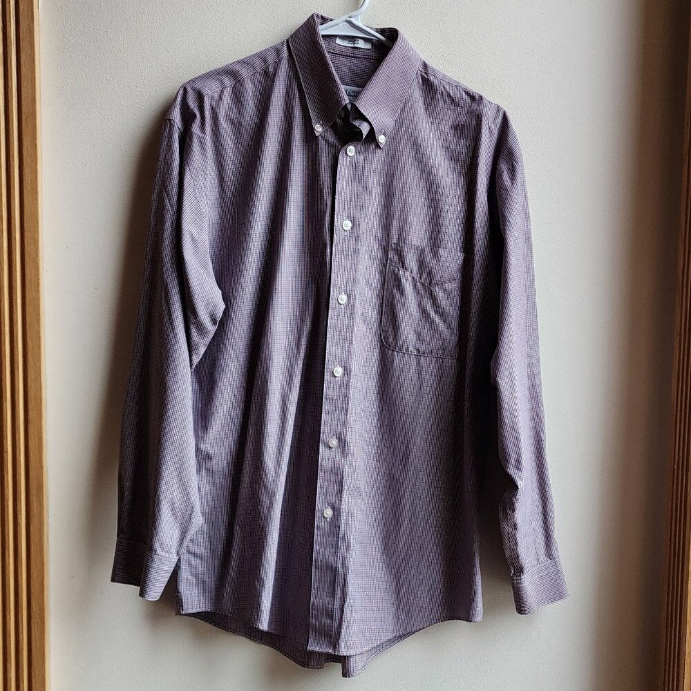 Joseph & Feiss Red/Black Check Non-Iron Button Down Casual Shirt Size Medium